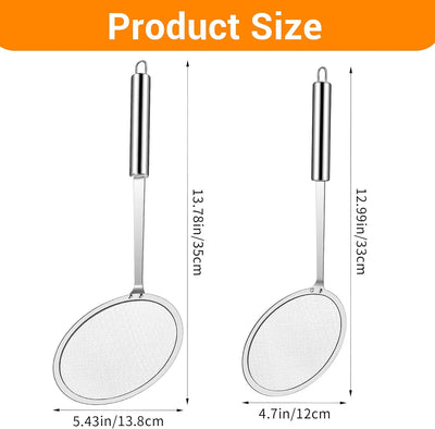 2 Coladores Acero Inox Malla Fina con Asa para Cocina
