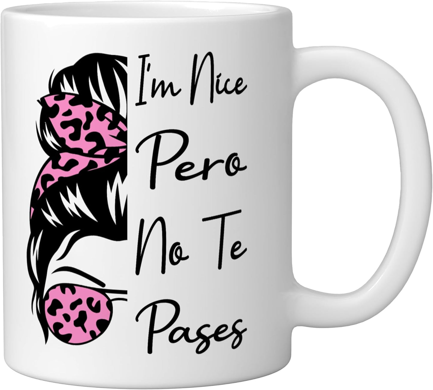 Taza Cerámica Blanco Frase Latina Messy Bun