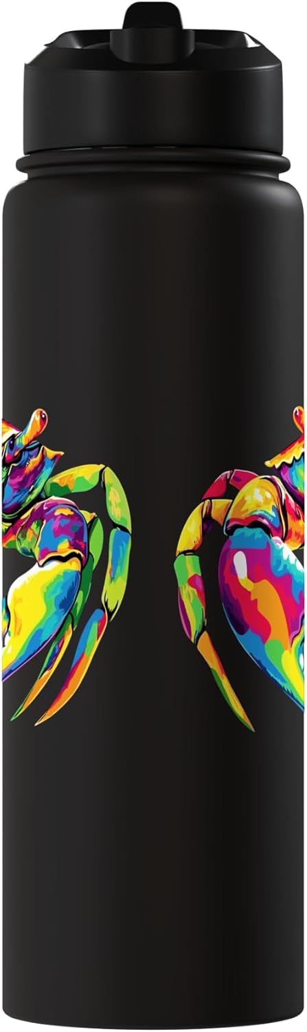 Botella agua acero inox aislada con caracol