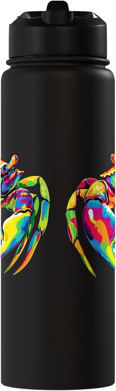 Botella agua acero inox aislada con caracol