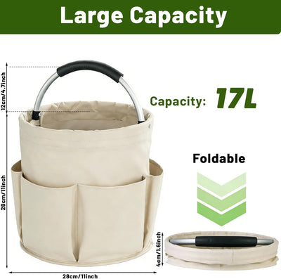 Carrito limpieza plegable 17L tela Oxford organizador