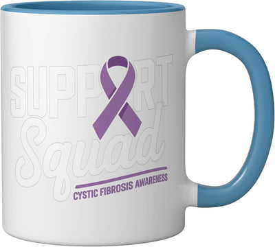 Taza Cerámica Fibrosis Mes de Mayo Azul/Blanco