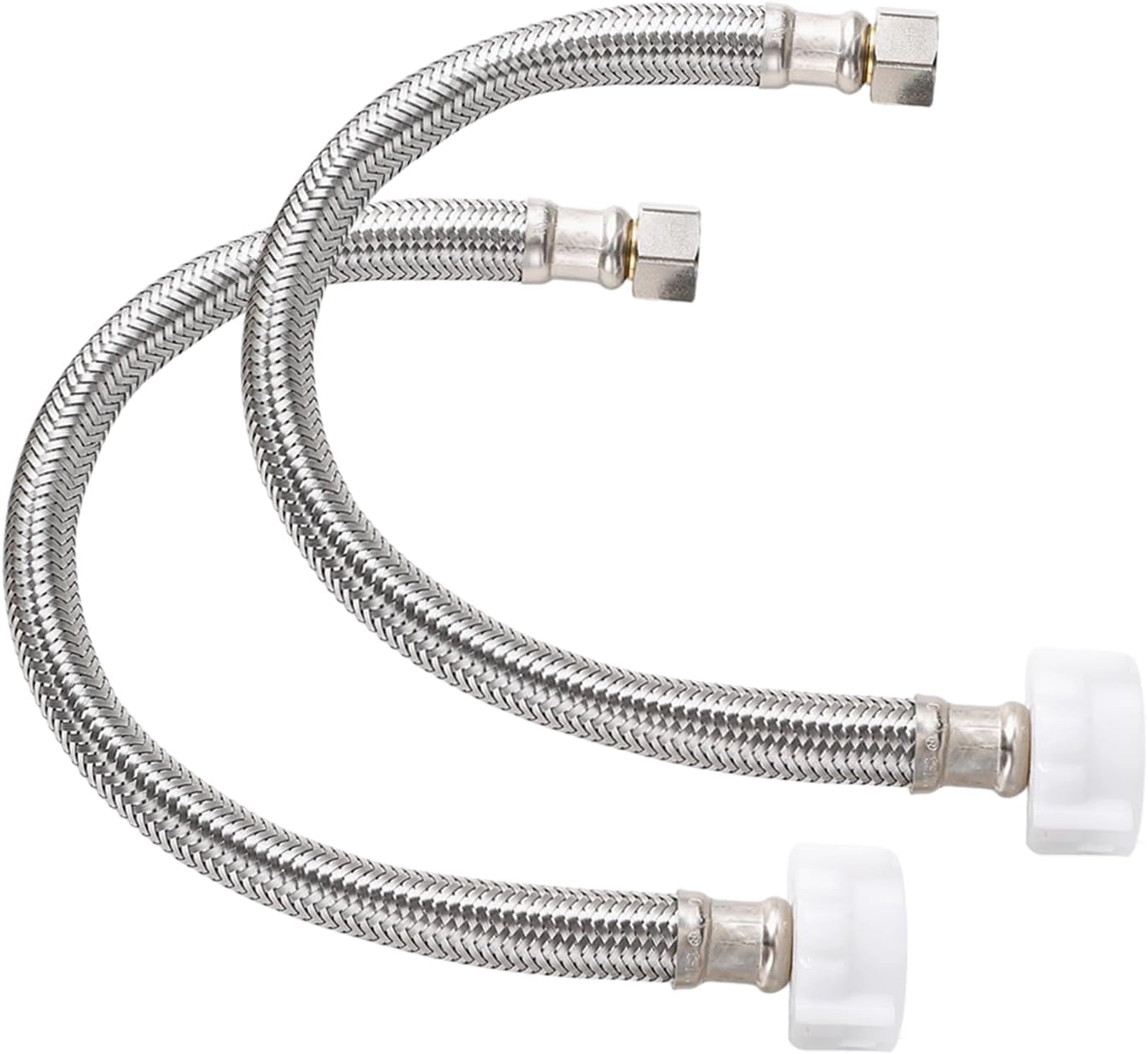 2 Tubos Suministro Agua Inodoro 15pulg 3/8x7/8 Trenzado