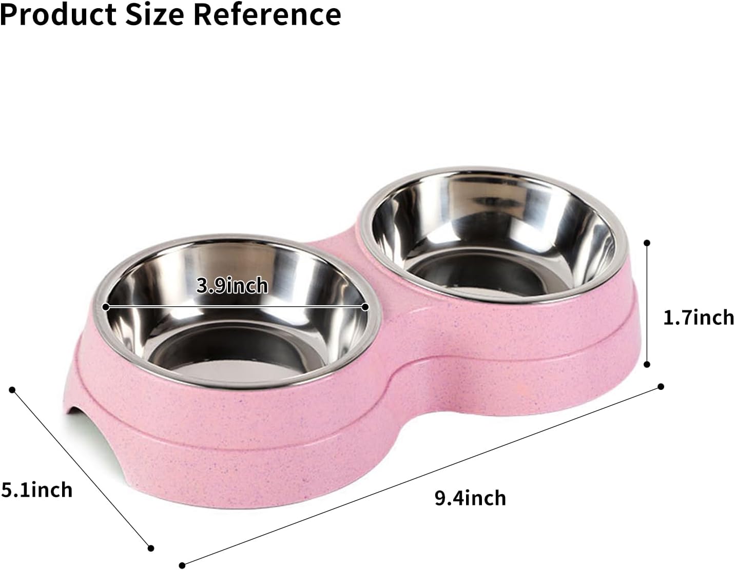 Tazón doble gatos acero inox base antiderrap desmontable