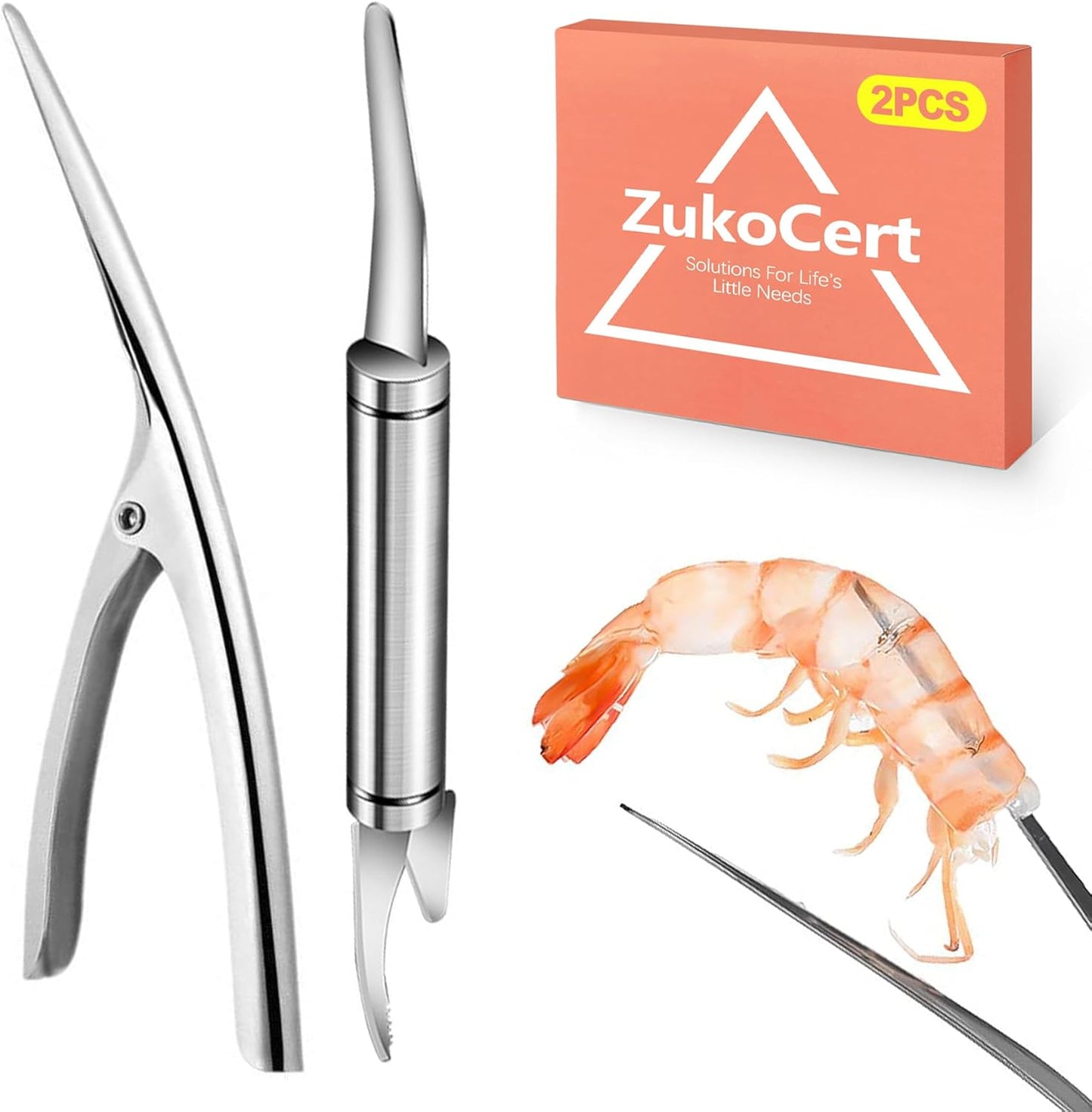 2 Pzas Herramientas Desmoldeador Camarones Acero Inox