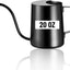 Regadera acero inox 20oz boquilla larga negro
