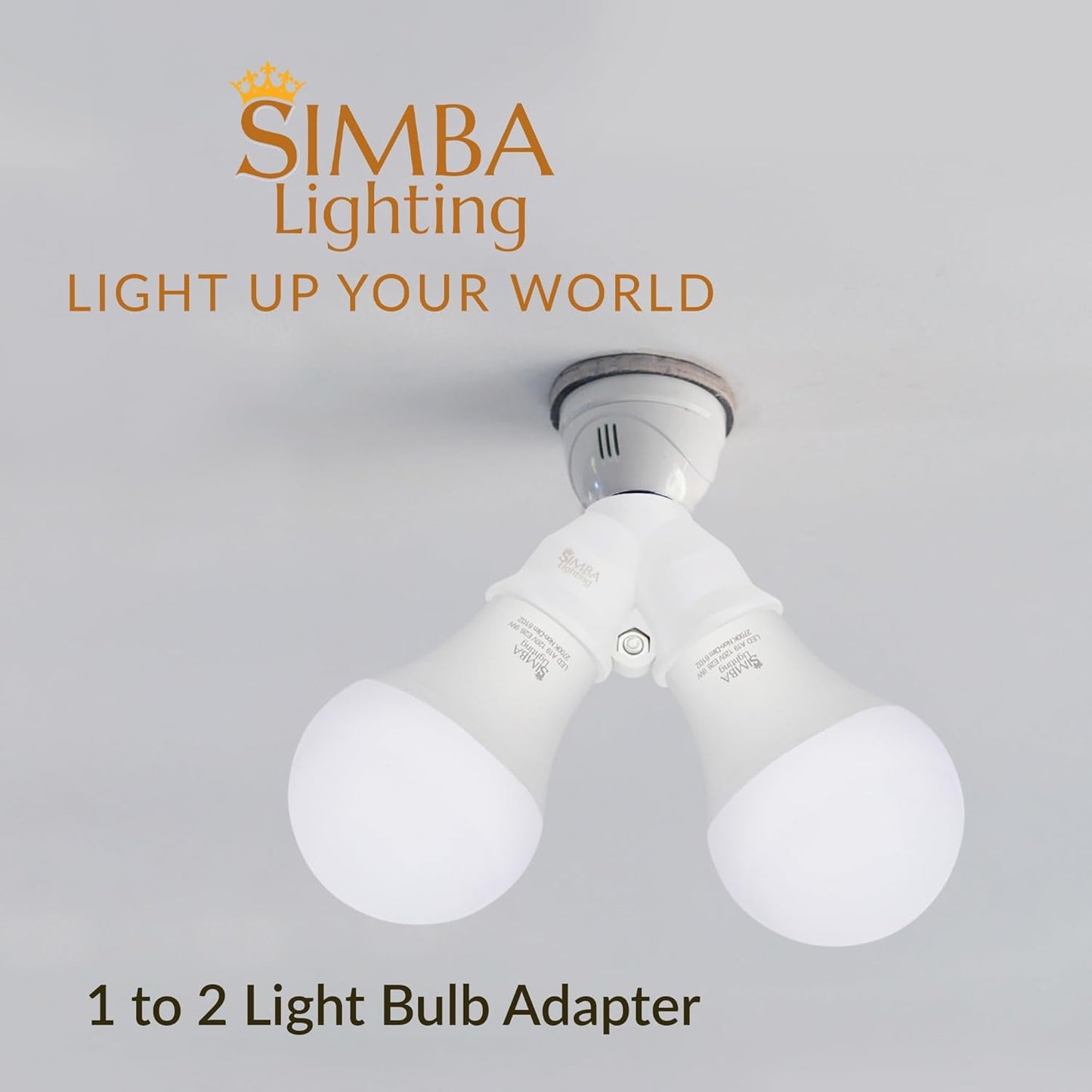 Adaptador divisor enchufe bombilla 2 cabezales blanco set 4