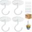 Ganchos techo metal para plantas 4uds color blanco