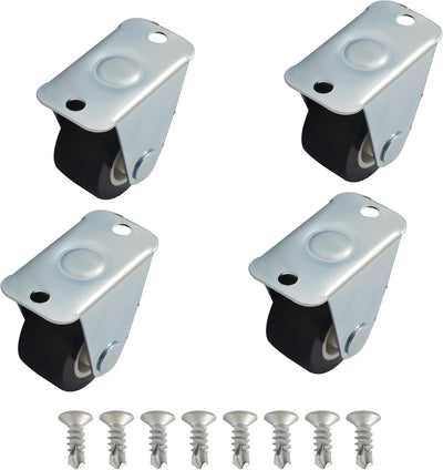 4 Ruedas Giratorias 1pulg Metal Goma Suave para Muebles