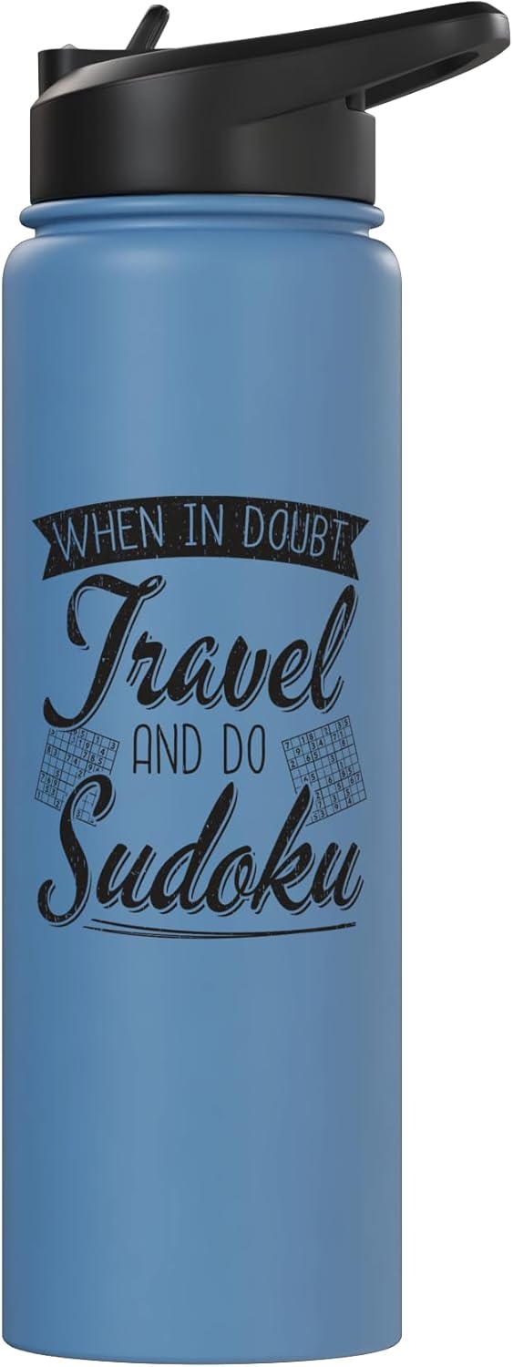 Botella de agua acero inoxidable aislada Sudoku Lover