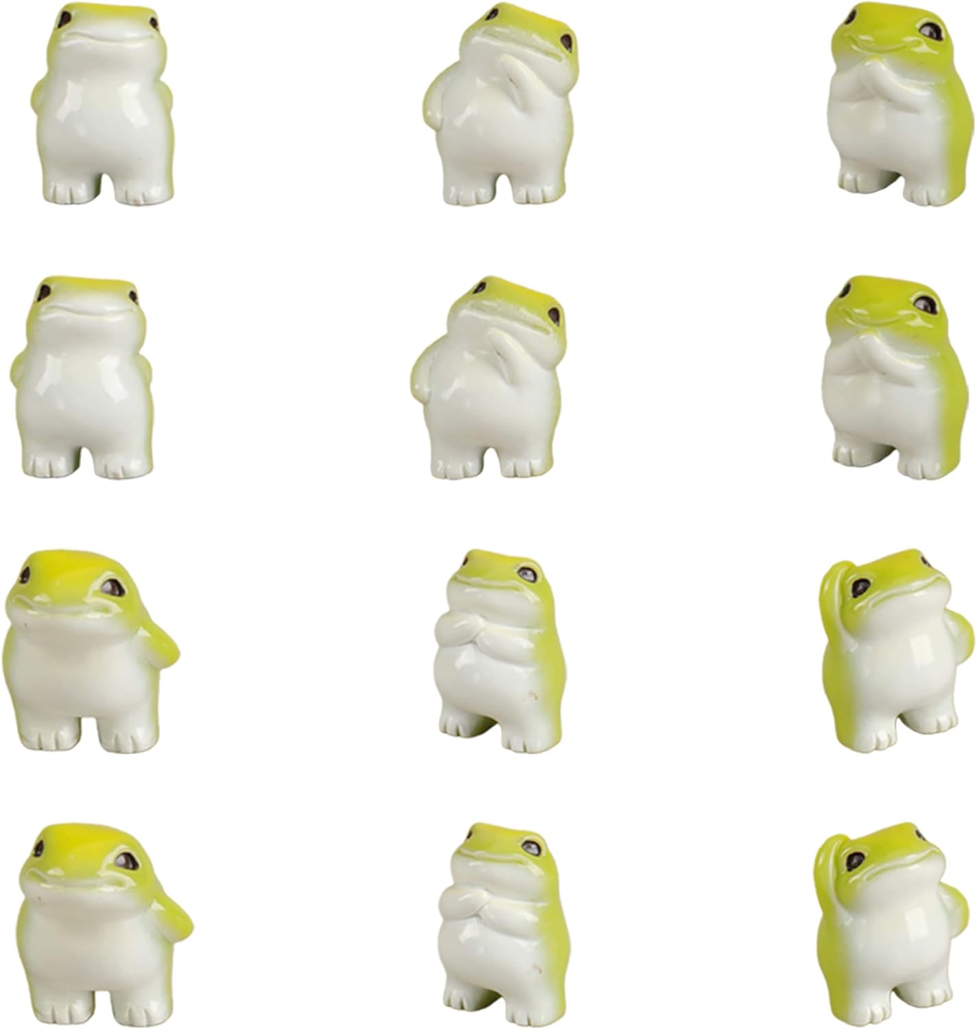 12 figuras ranas resina decoración jardín escritorio