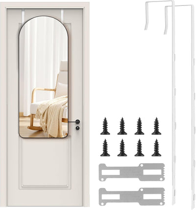 Soporte espejo puerta ajustable 5 agujeros blanco 13.8x1in