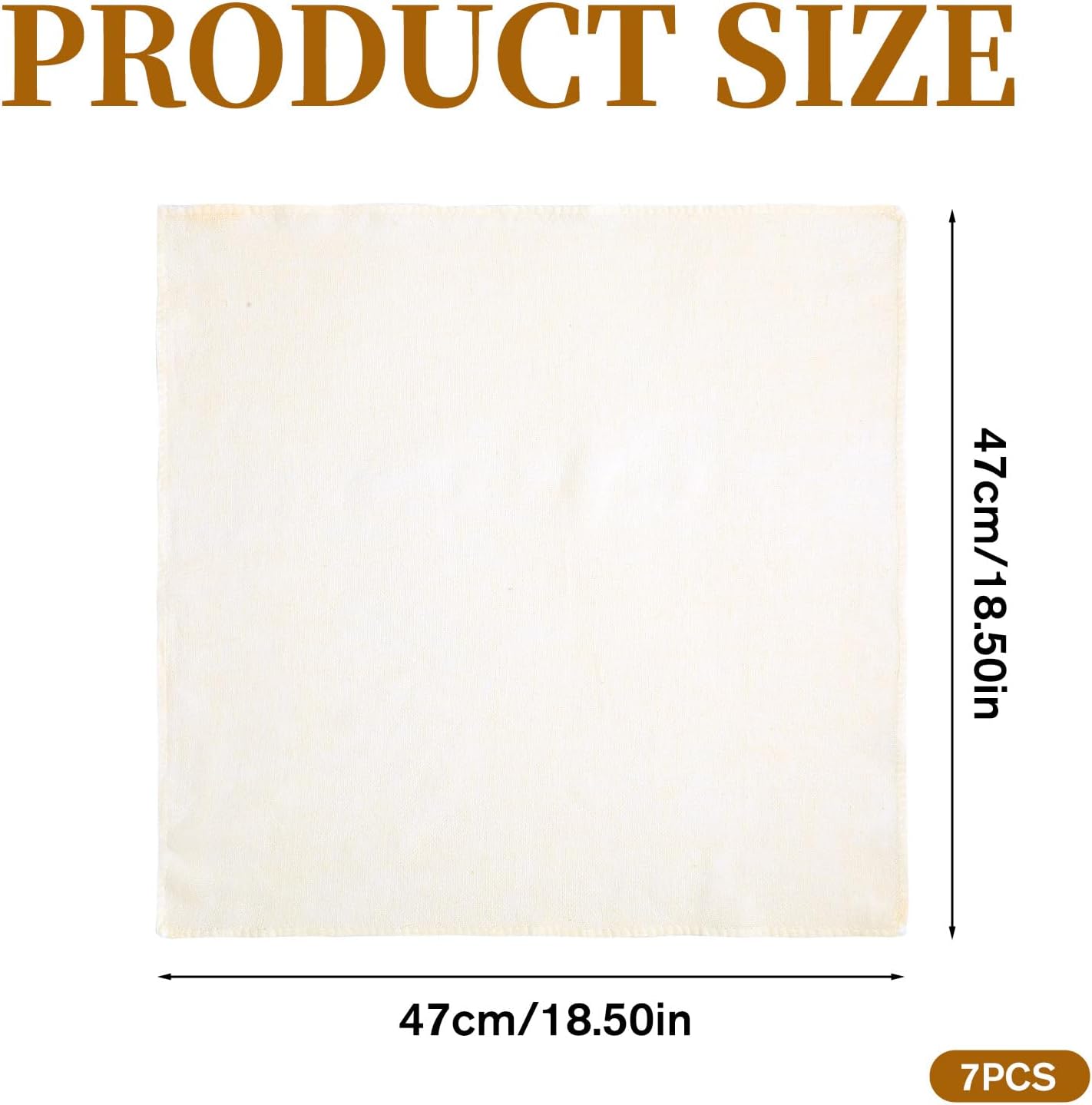 Paños de vapor de algodón puro natural 18.5 x 18.5 pulgadas reutilizables