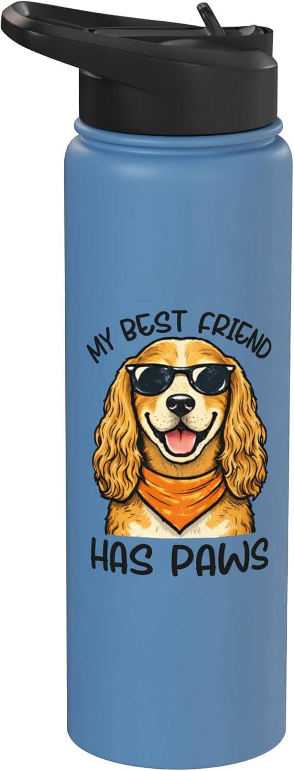 Botella de agua acero inoxidable para amantes de perros Cocker Spaniel