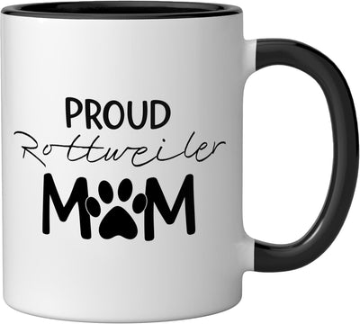 Taza cerámica para amante del Rottweiler negro/blanco
