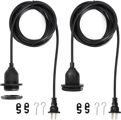 Cable enchufe luz impermeable E26 E27 10pies para lámpara colgante