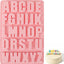 Moldes de letras de silicona rosa para chocolate y dulces A-Z