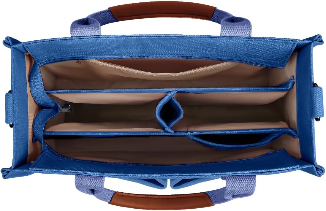 Bolso lona mujer con cremallera compartimentos y soporte
