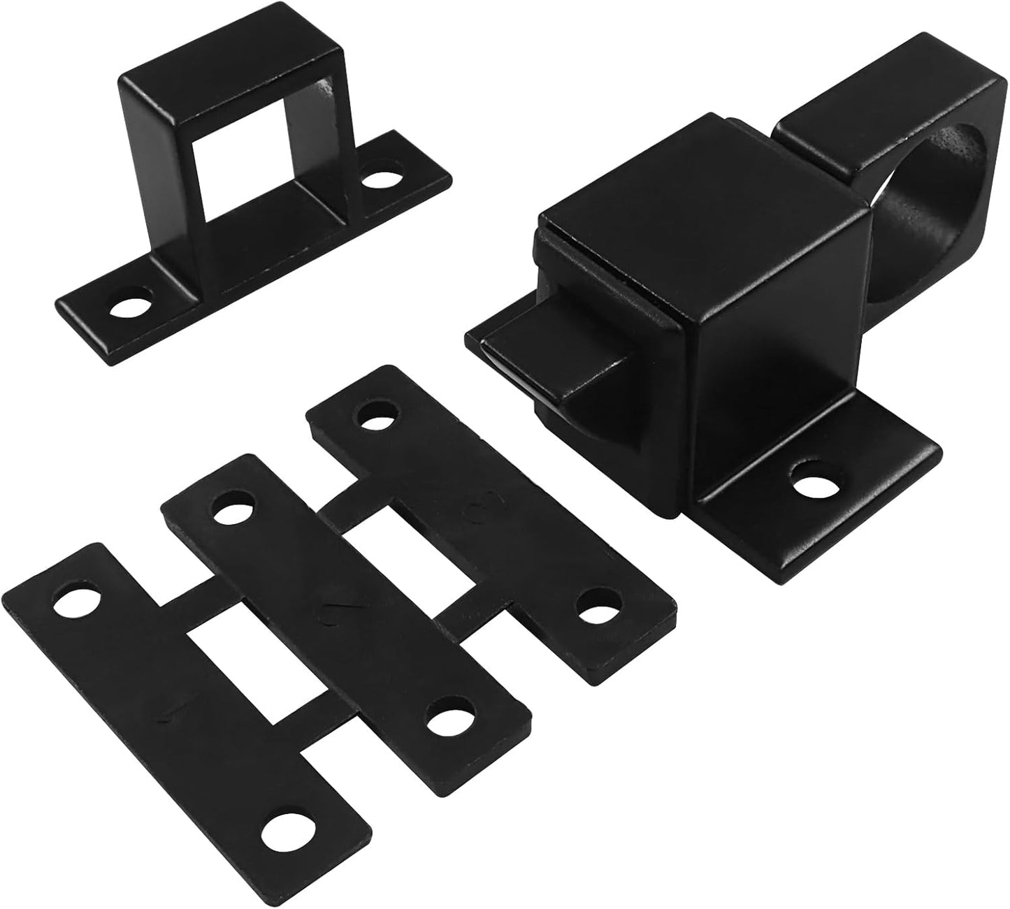 Pack 2 Pestillos Cerradura Automática Aluminio Negro Puerta Ventana