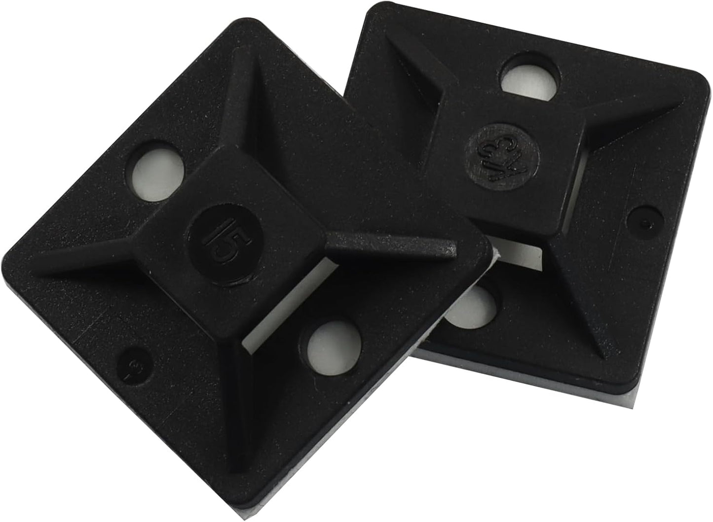 100 Soportes autoadhesivos negros 1x1pulg para cables hogar oficina
