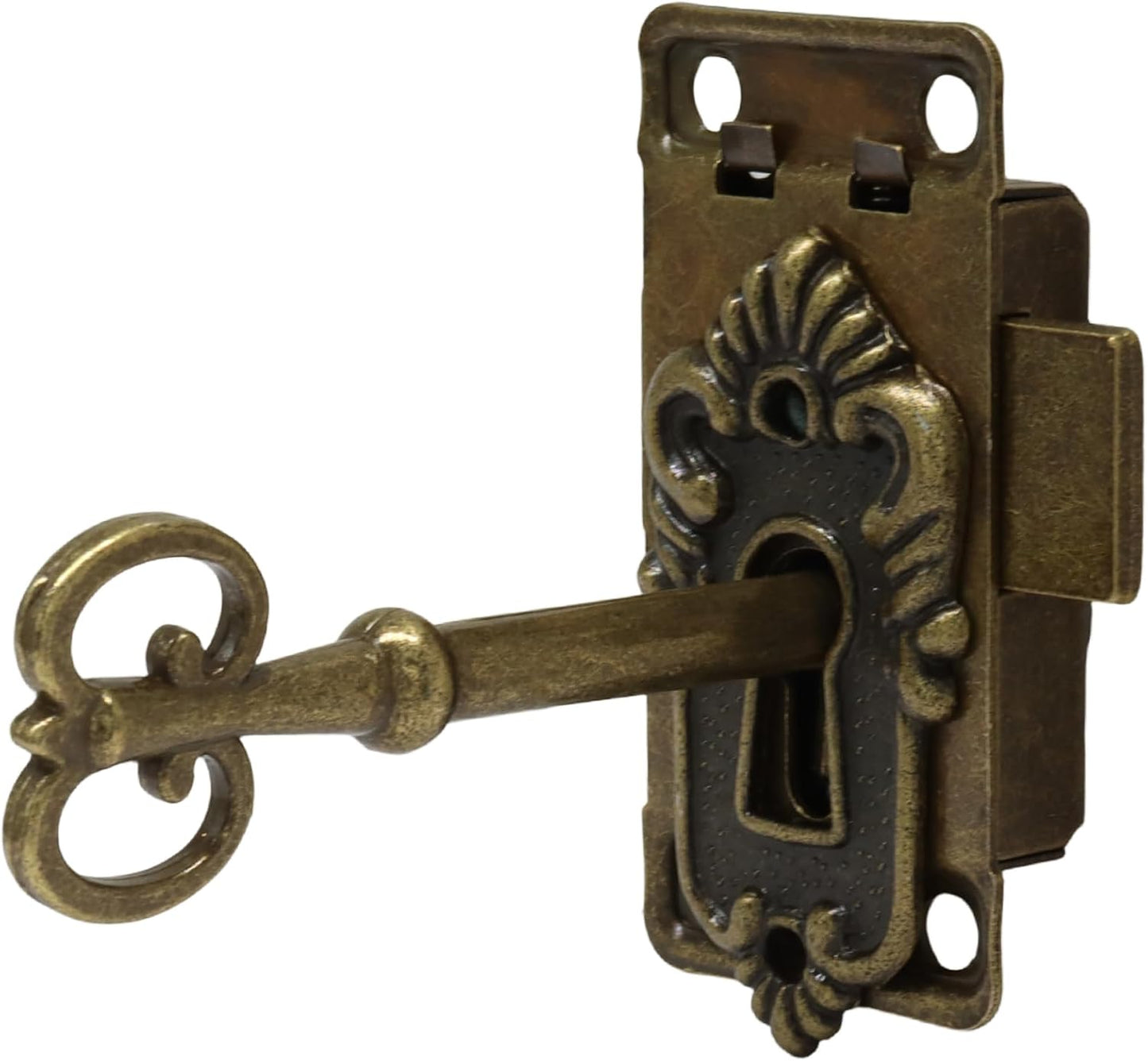 2 Set Cerraduras Bronce Antiguo con Llave para Armarios