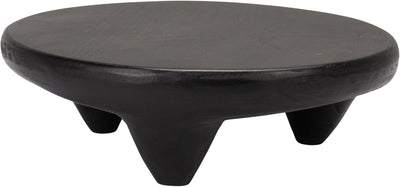 Soporte pedestal patas redondas madera mango acabado negro