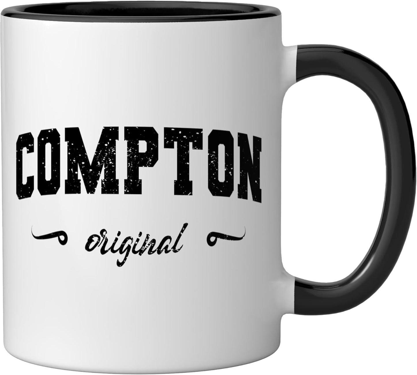 Taza Cerámica Compton Original Negro/Blanco