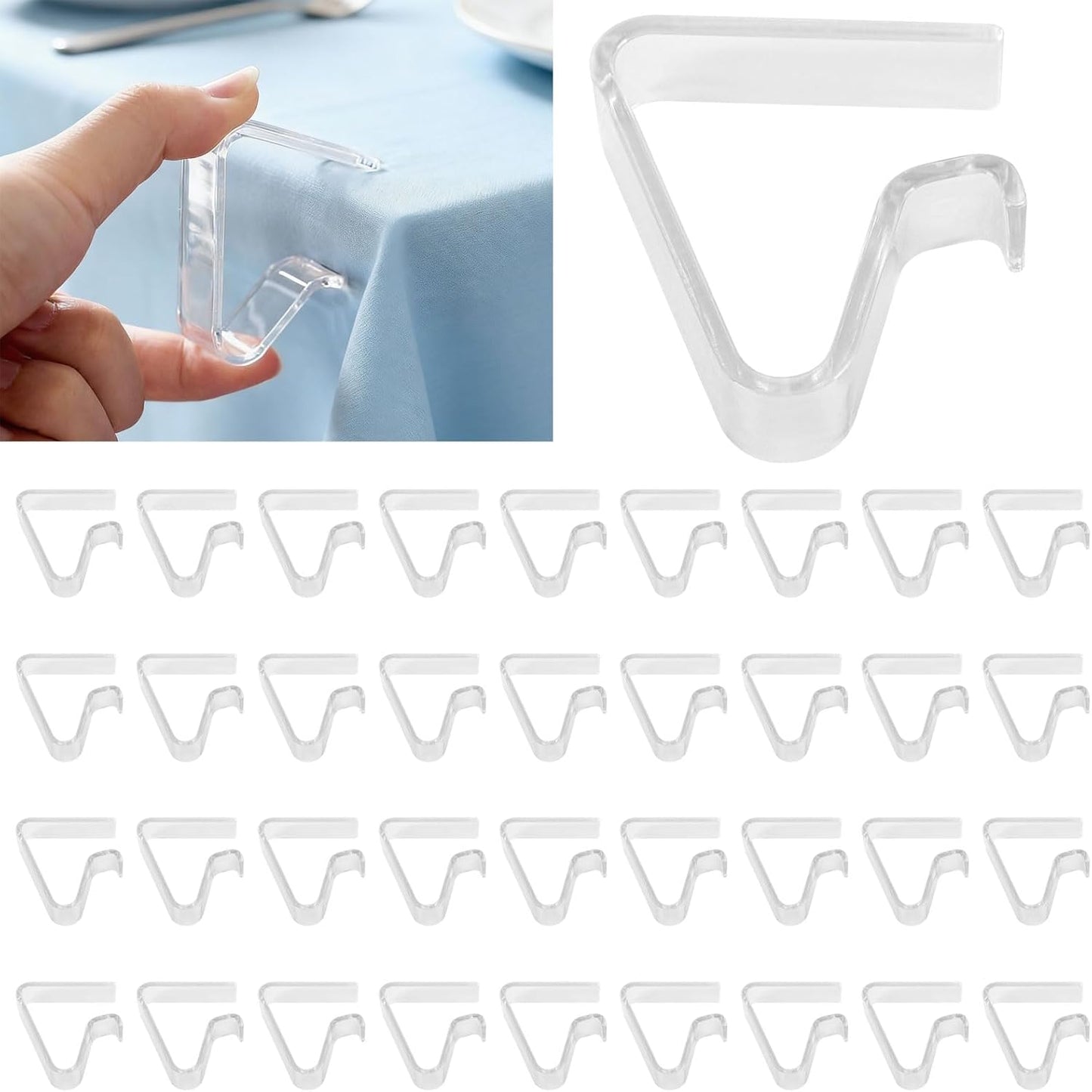 Clips transparentes para mantel Tecbeauty 36 unidades