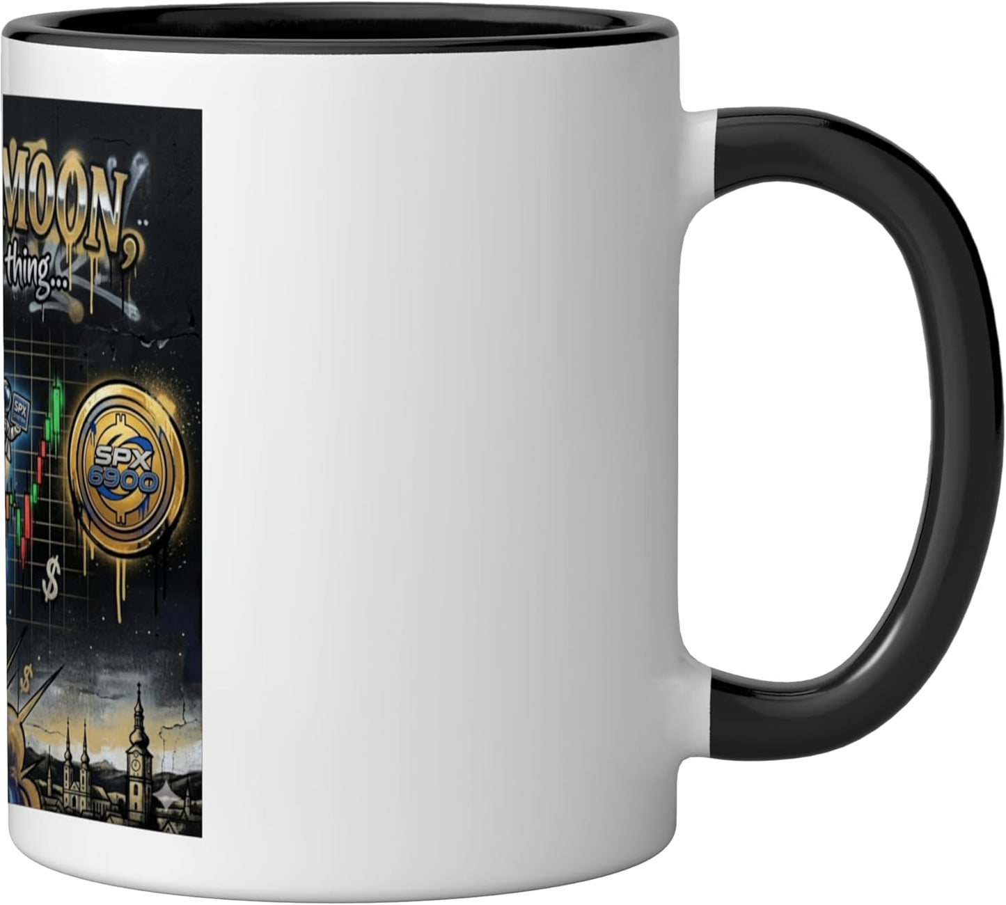 Taza cerámica SPX Meme Coin SPX6900 negra/blanca