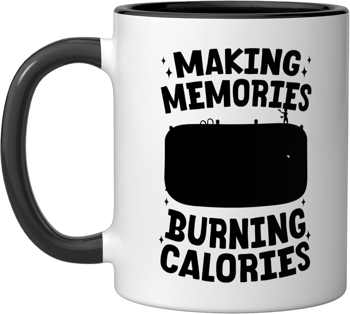 Taza cerámica para instructor de acuática aeróbica negra/blanca