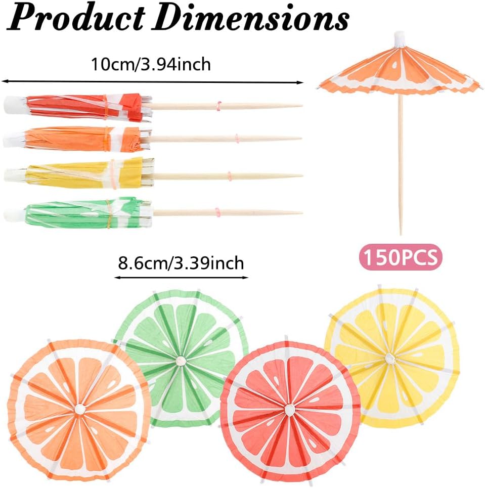 Paraguas de cóctel decorativo tropical para bebidas y postres
