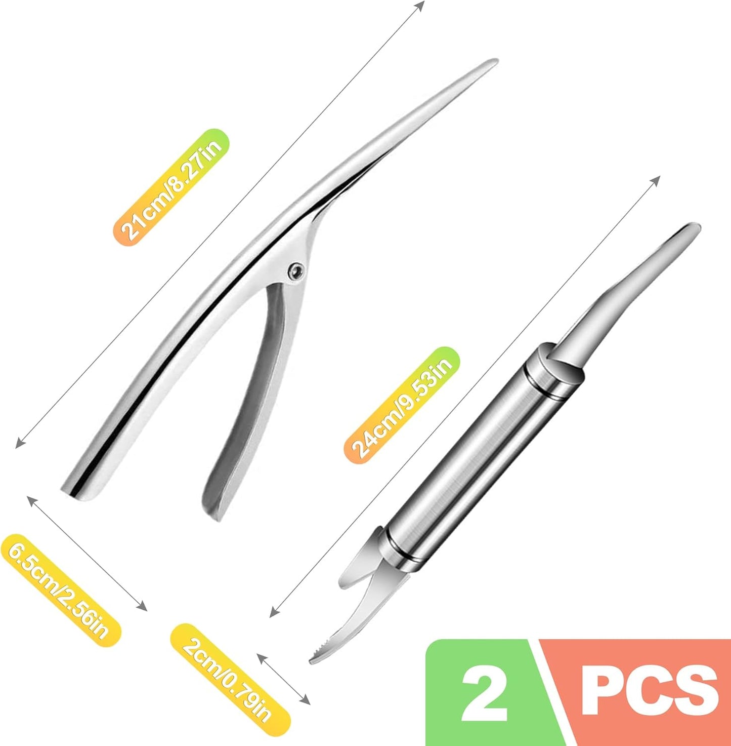 2 Pzas Herramientas Desmoldeador Camarones Acero Inox