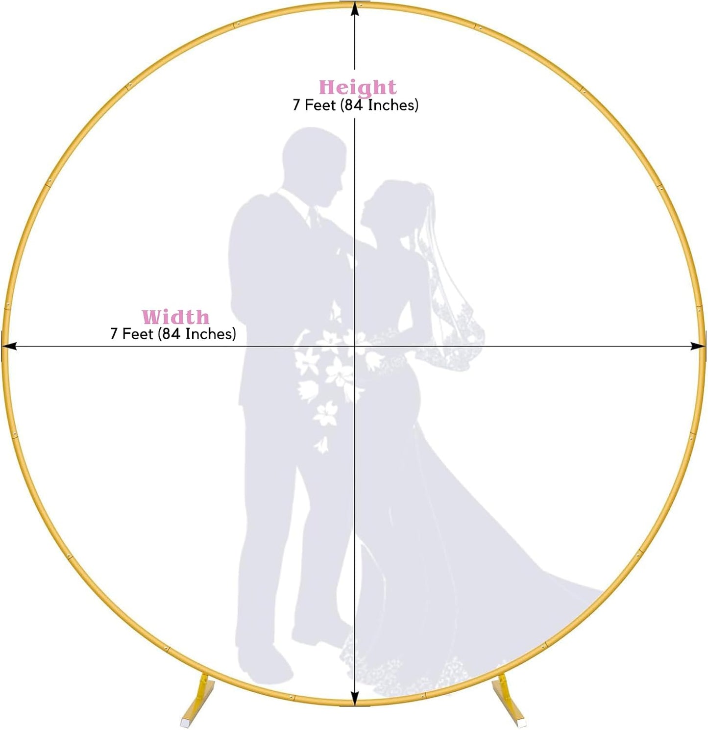 Soporte arco globos 7.2ft marco dorado fiesta bodas