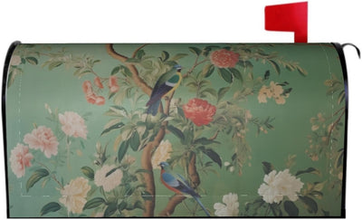 Fundas magnéticas buzón chinoiserie 18x21pulg diseño pájaro vintage