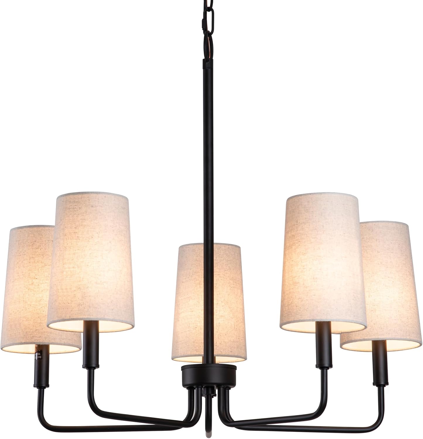 Candelabro negro mate tela lino dormitorio comedor