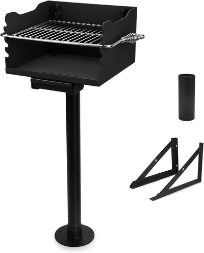 Barbacoa carbón acero inox rejilla camping patio