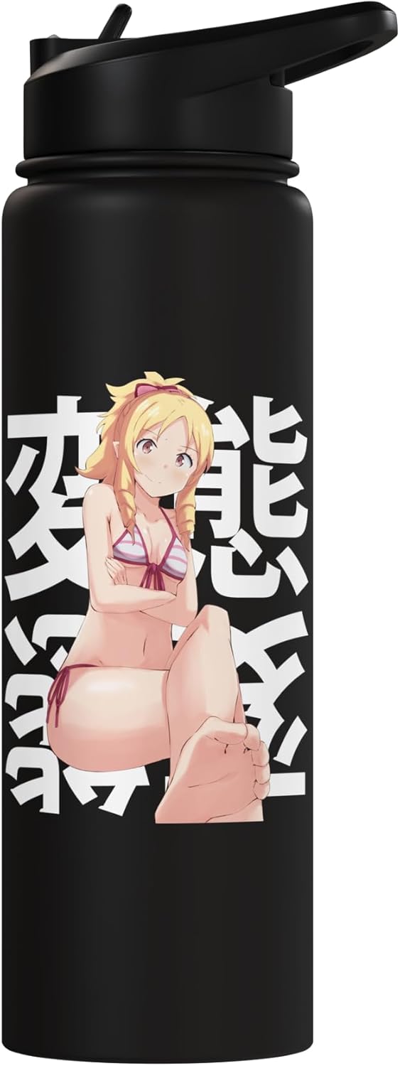 Botella agua aislada acero inox Waifu Anime