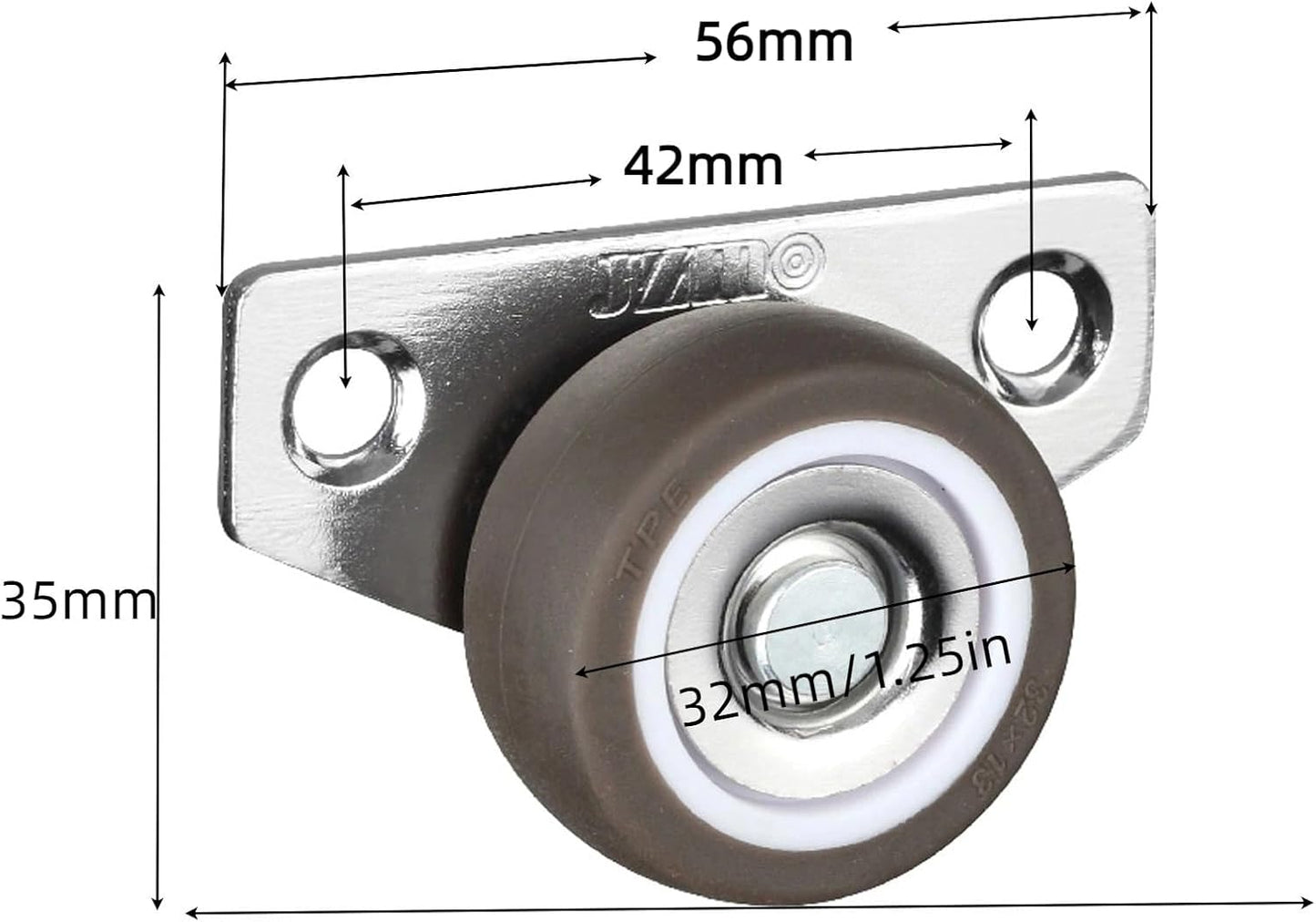 Ruedas giratorias laterales 1.25pulg para cajones