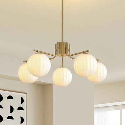 Candelabro cristal blanco 5 luces lámpara colgante Sputnik