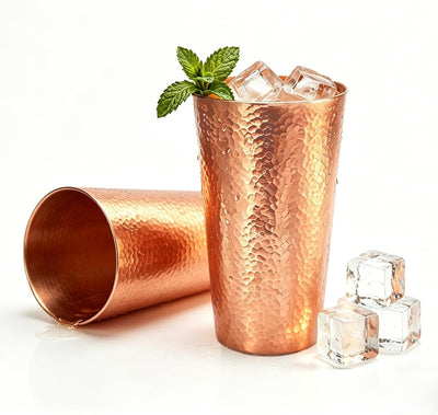 Tazas de cobre puro martillado para beber 100 oz