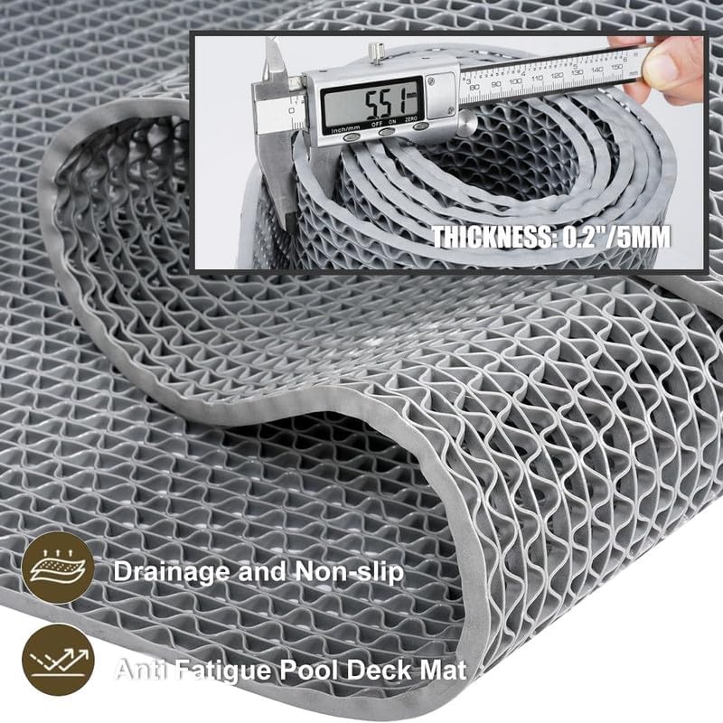 Tapete PVC drenaje 3x10ft antideslizante para piscina baño cocina