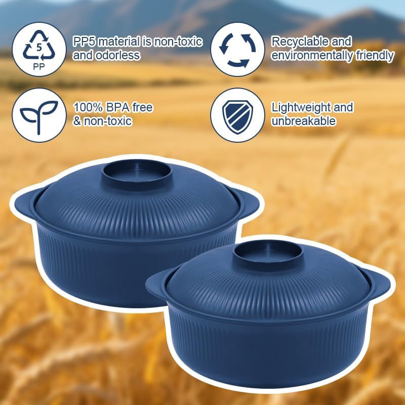 Set 4 Cuencos Irrompibles Azul Marino Sin BPA Antiderrap