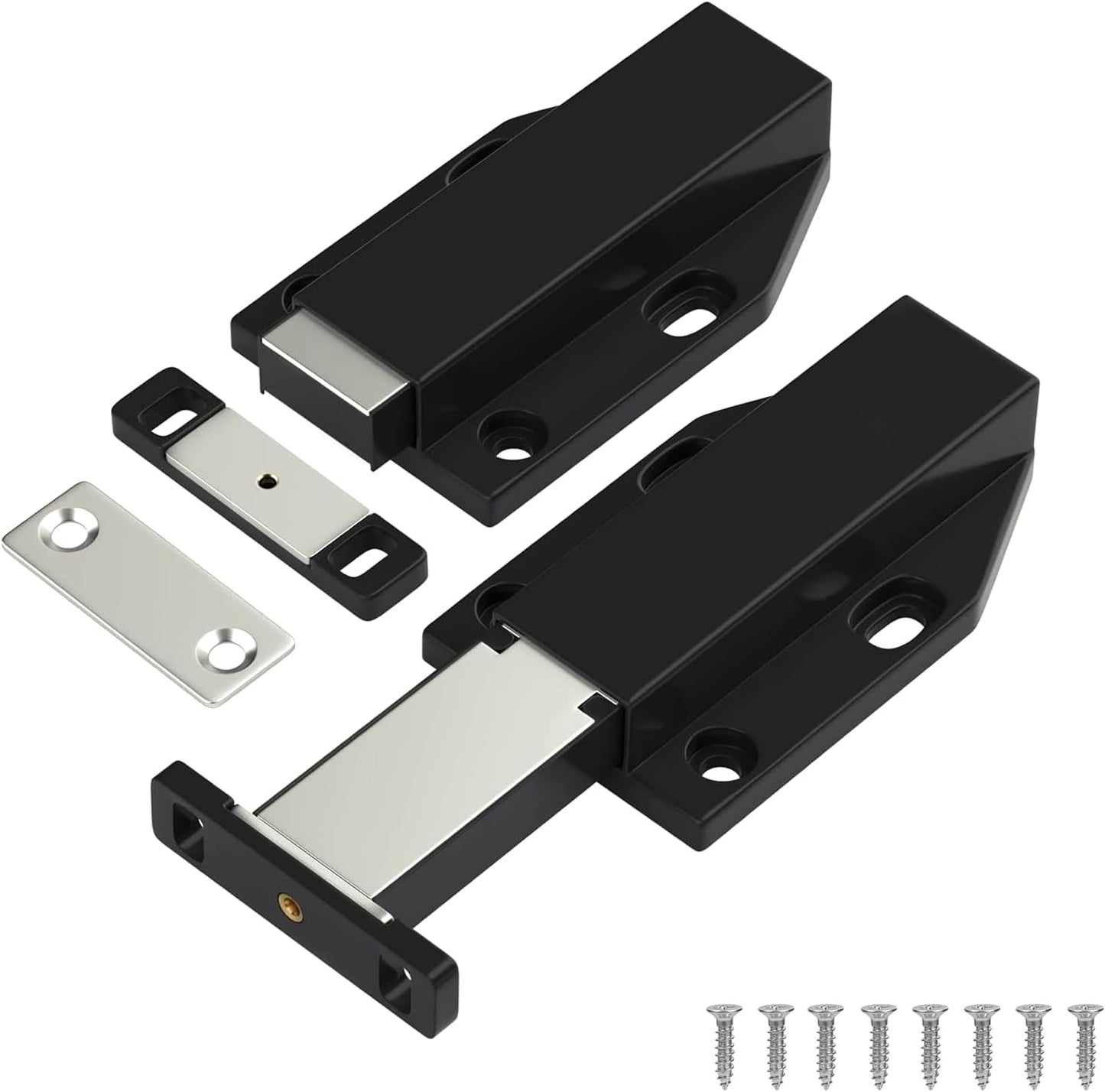 2 Cierres Magnéticos para Puerta y Cajones Negro