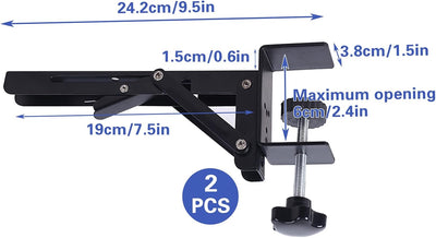 2 Set Soporte Extensor Escritorio Acero Plegable Con Abrazadera