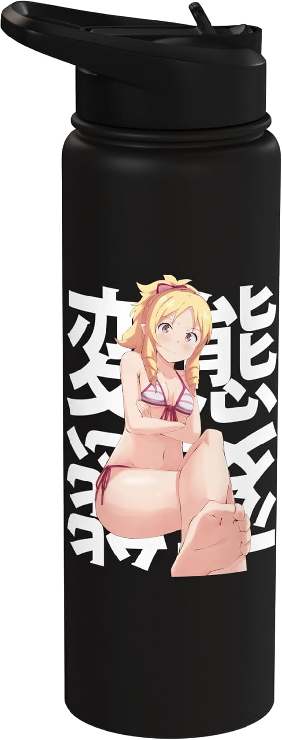 Botella agua aislada acero inox Waifu Anime