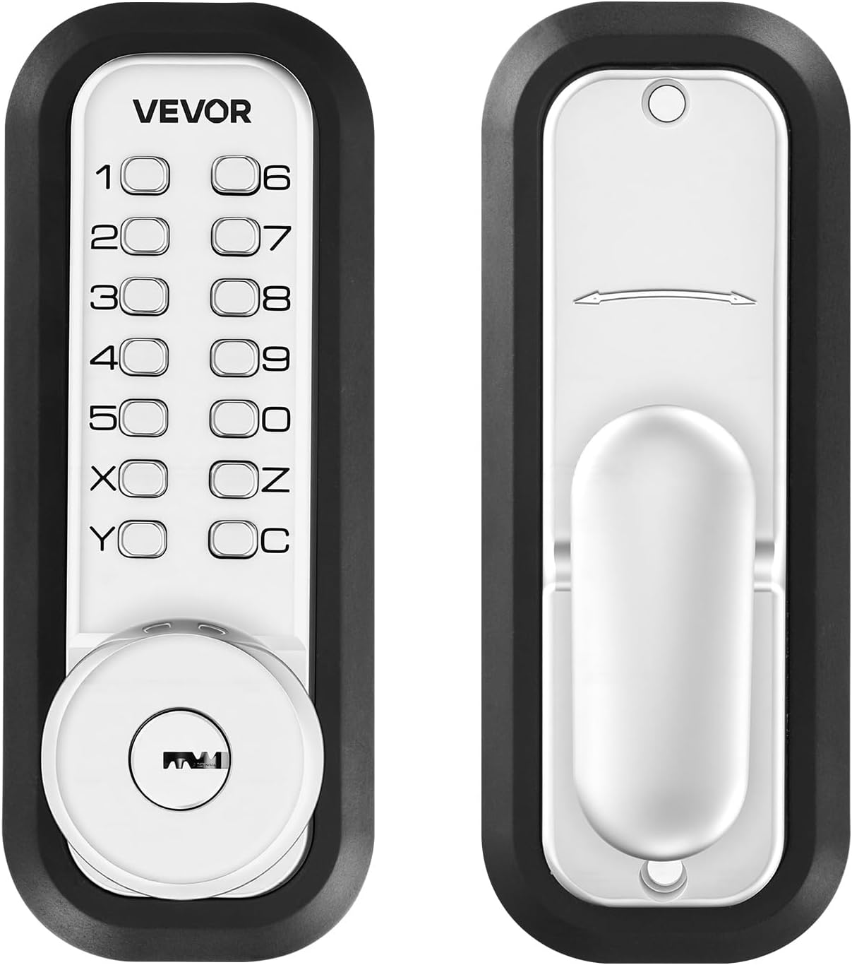 Cerradura mecánica puerta sin llave código 4-7 dígitos plateado