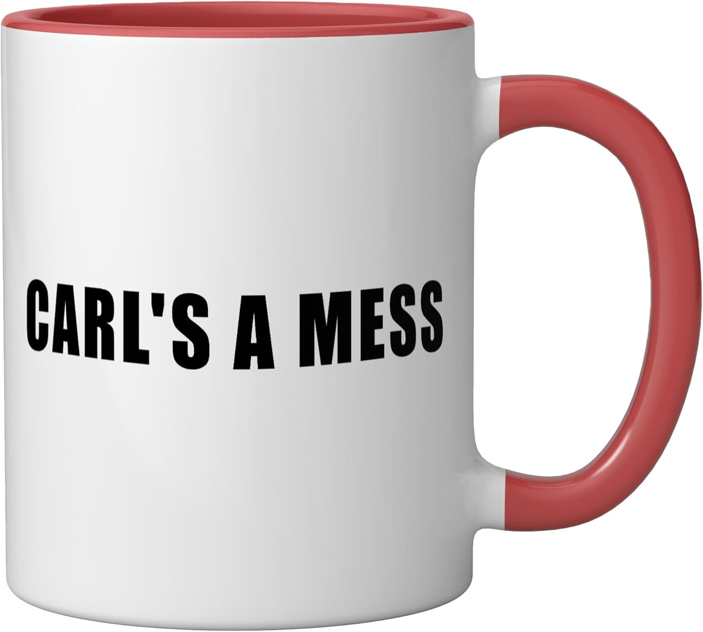 Taza cerámica Funny Carl's A Mess Meme Roja/Blanca