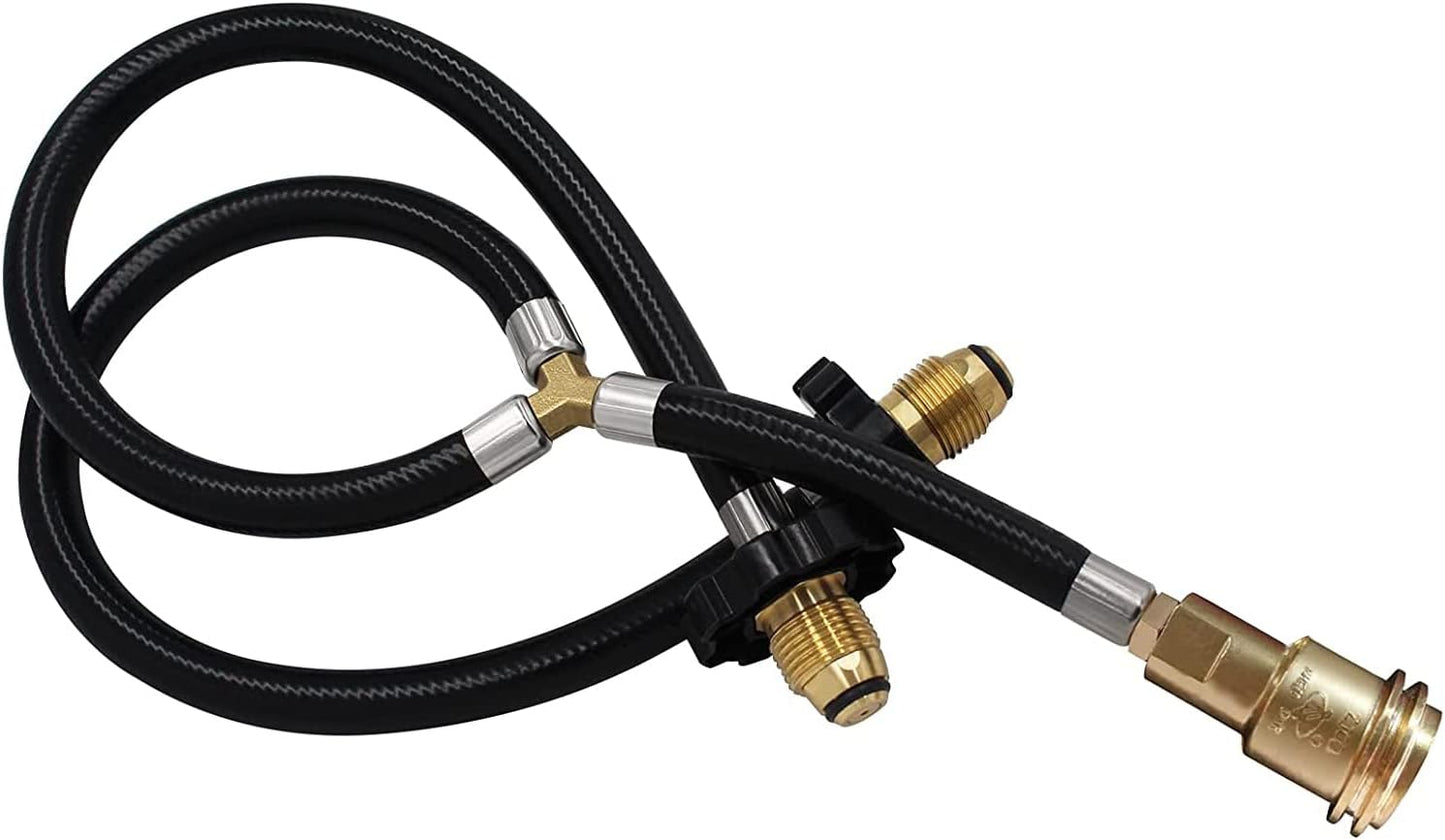 Adaptador manguera propano doble POL 2 vías QCC1