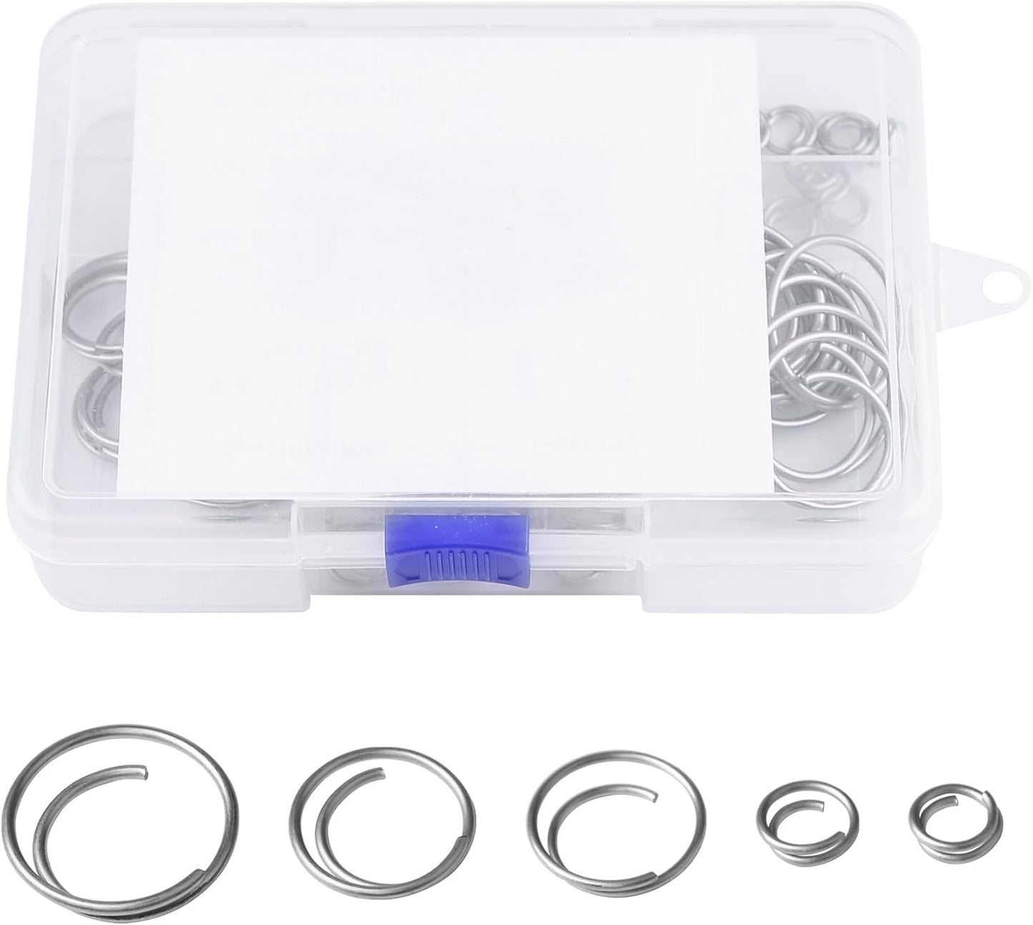 Kit 80 anillos chaveta acero inox 5 tamaños resistentes