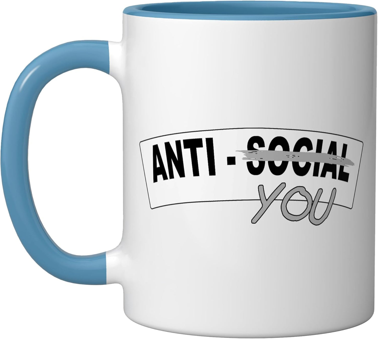Taza Cerámica Gráfica Azul/Blanco Anti-You